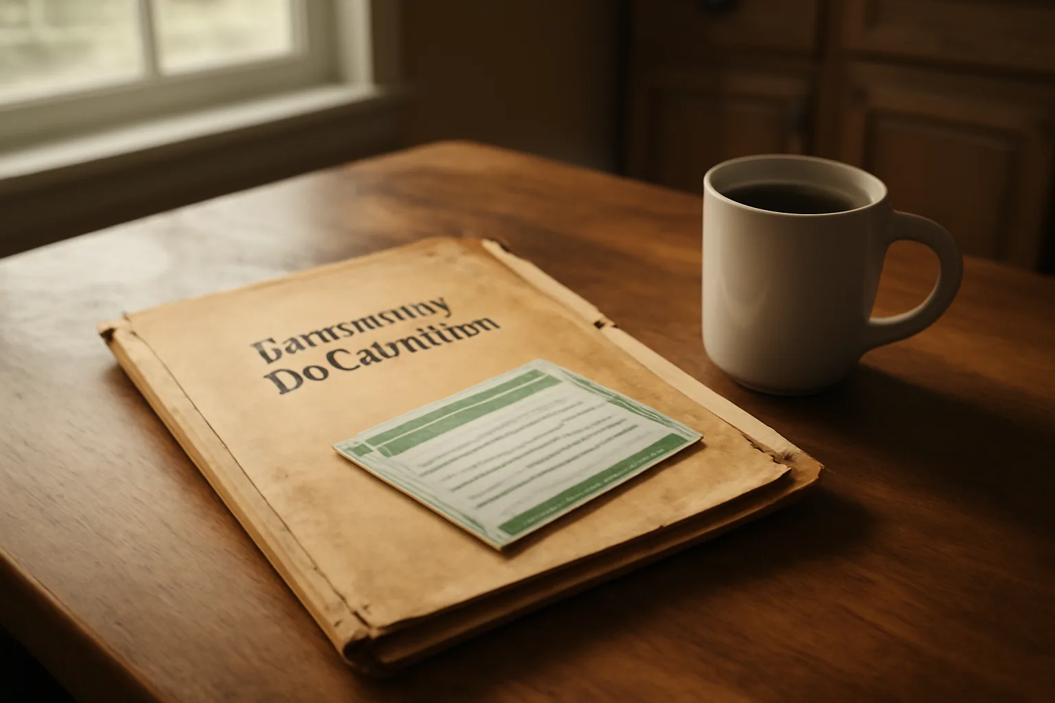 Property documents and mail receipt on a table, representing steps to get rid of a timeshare