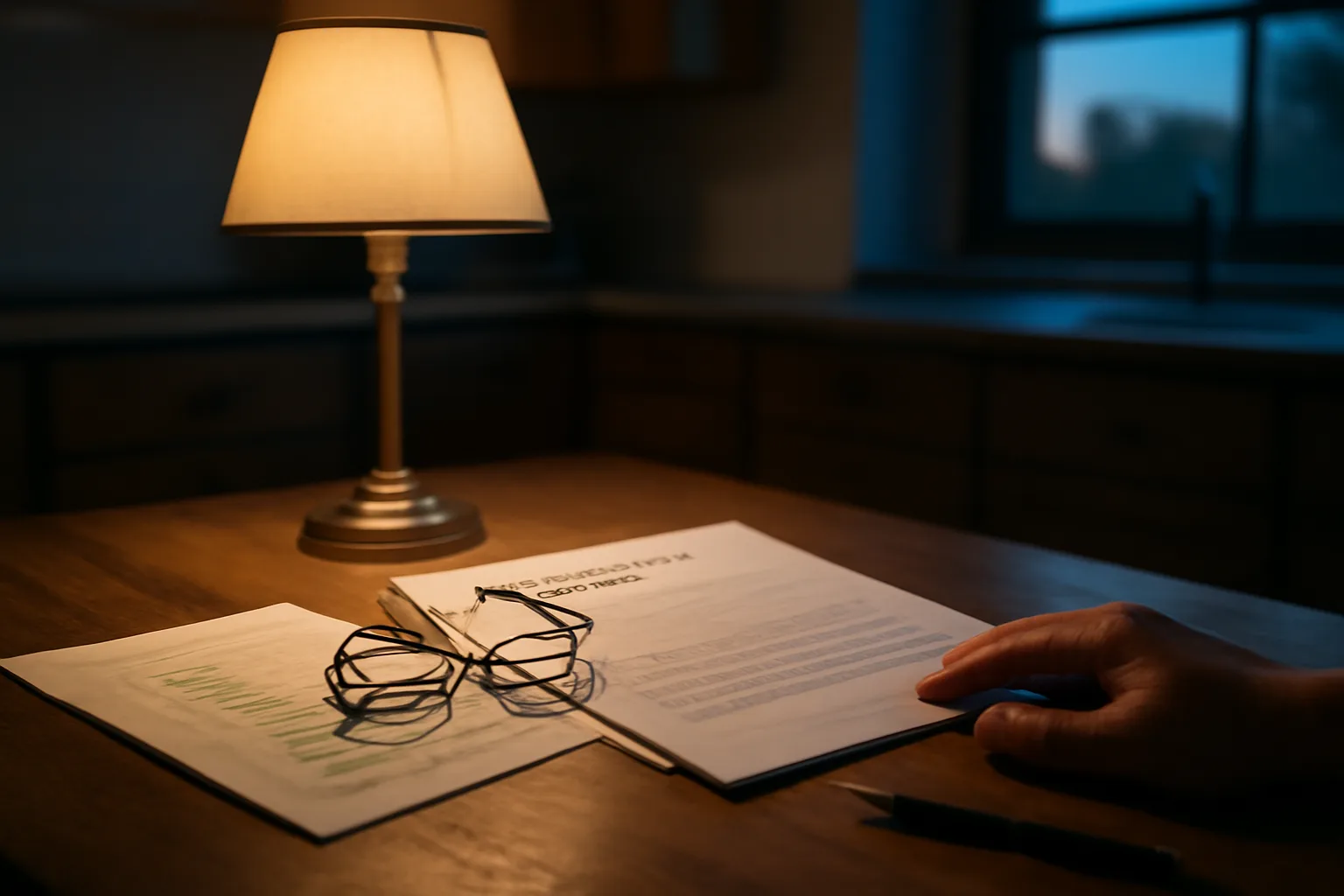 Contract papers and a pen on a kitchen table, representing a timeshare exit strategy decision