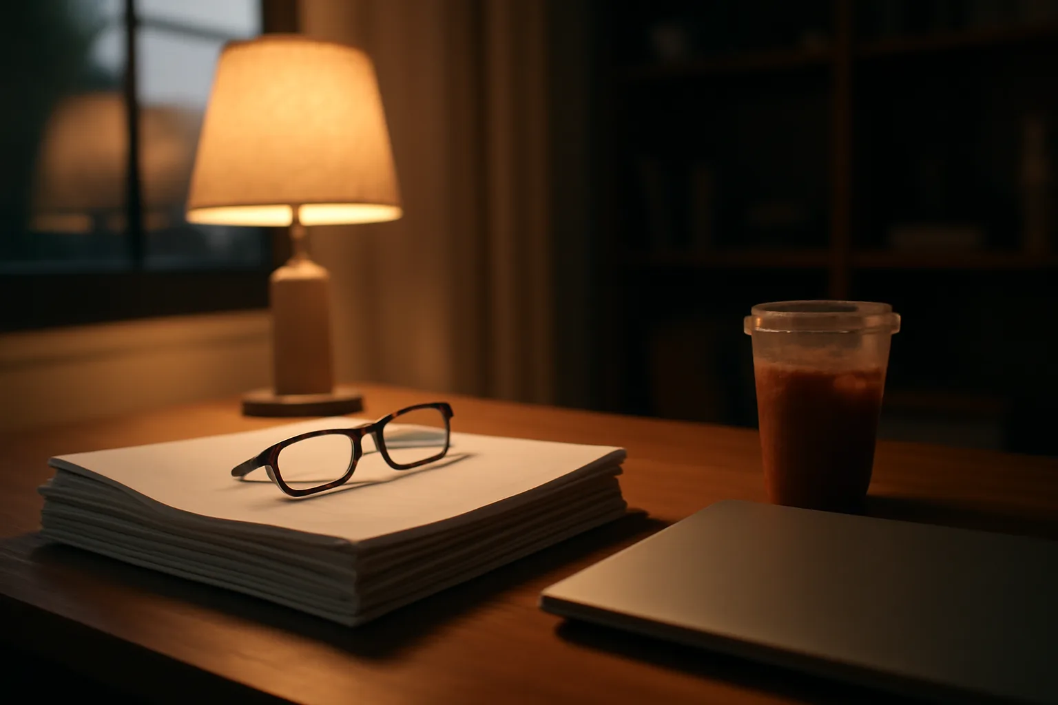 Home desk with contract papers and reading glasses, evoking a lawyer for timeshare exit consultation