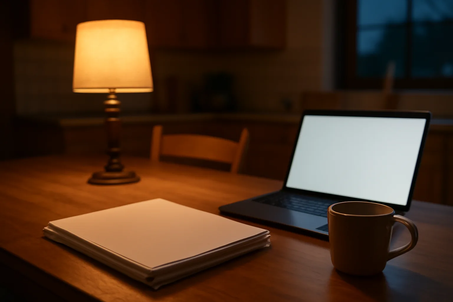 Kitchen table scene with paperwork and laptop representing timeshare cancellation resource center research