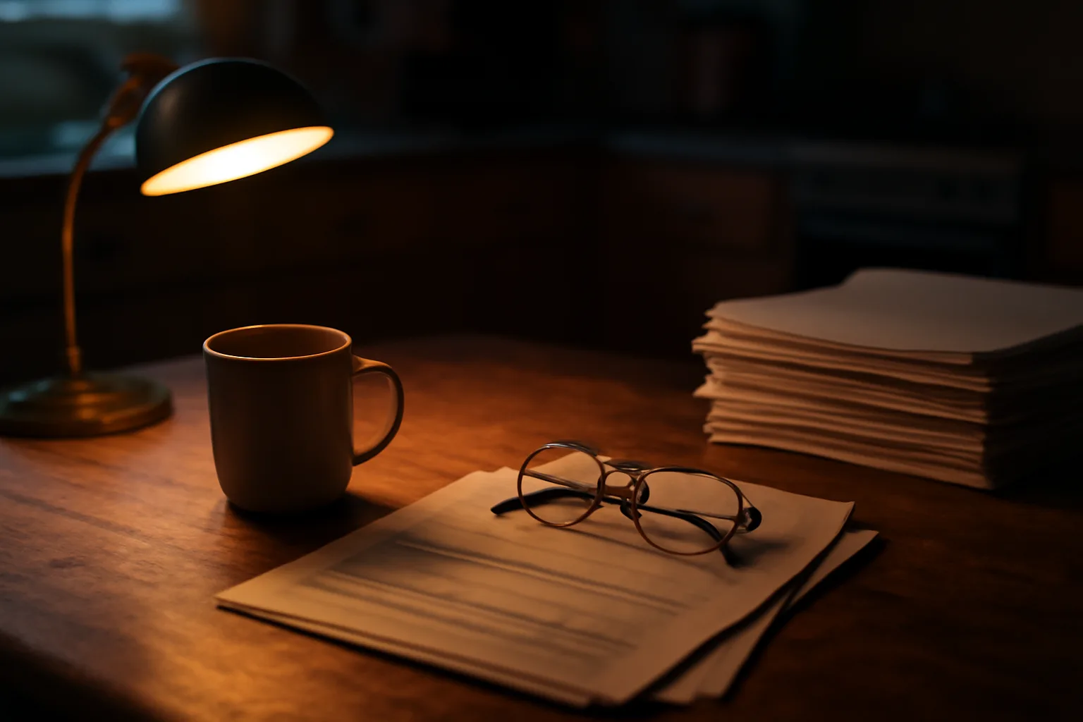Kitchen table at night with mail receipt and papers, evoking a timeshare exit team lawsuit review