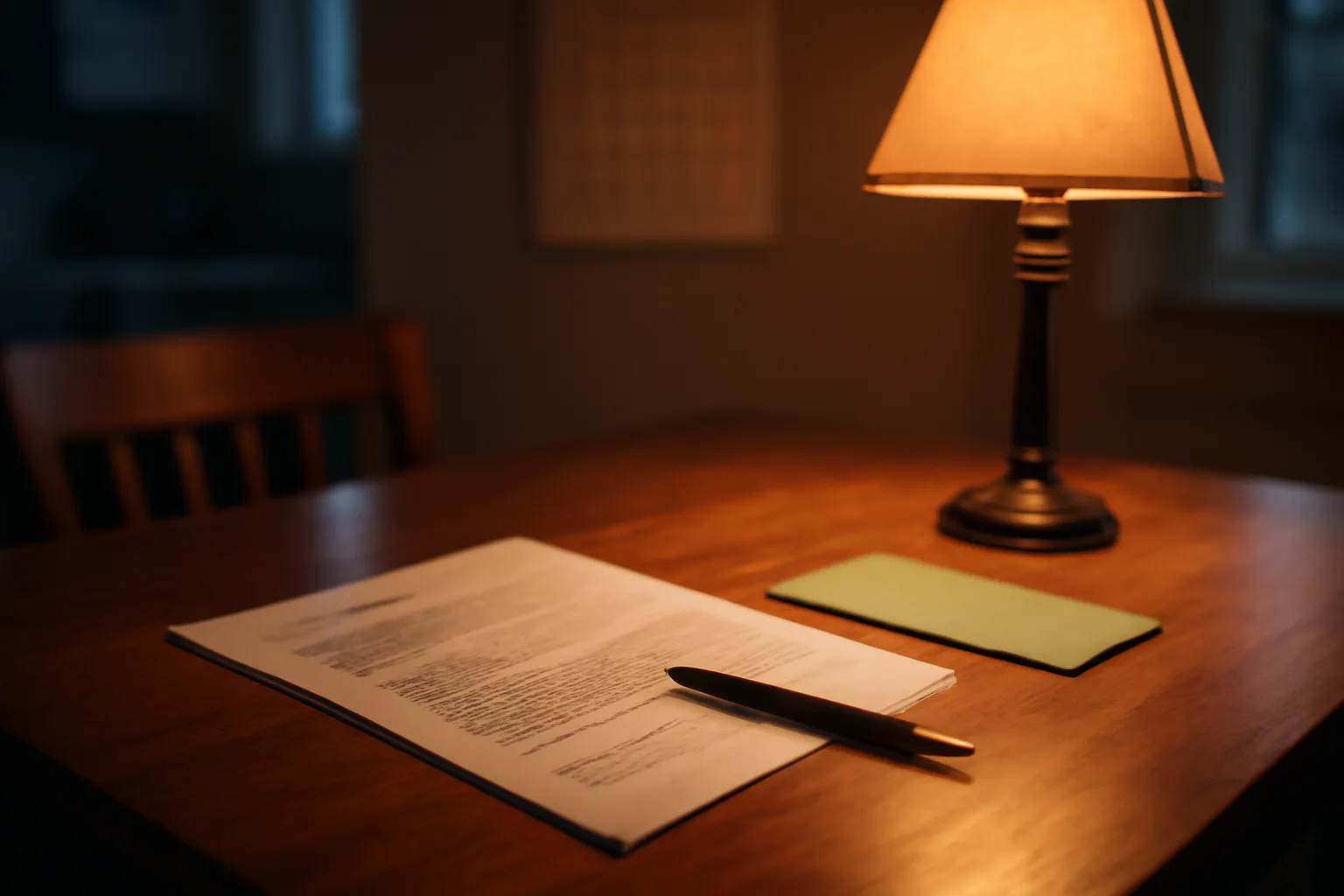 Contract, pen, and mail receipt on a table, representing canceling a timeshare purchase in Florida