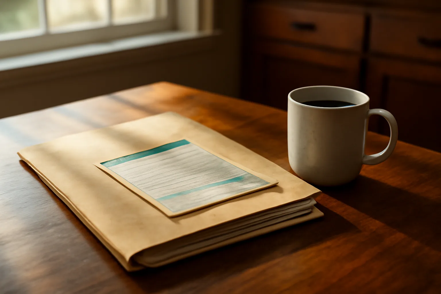 Contract papers and certified mail receipt on a kitchen table, representing timeshare exit paperwork
