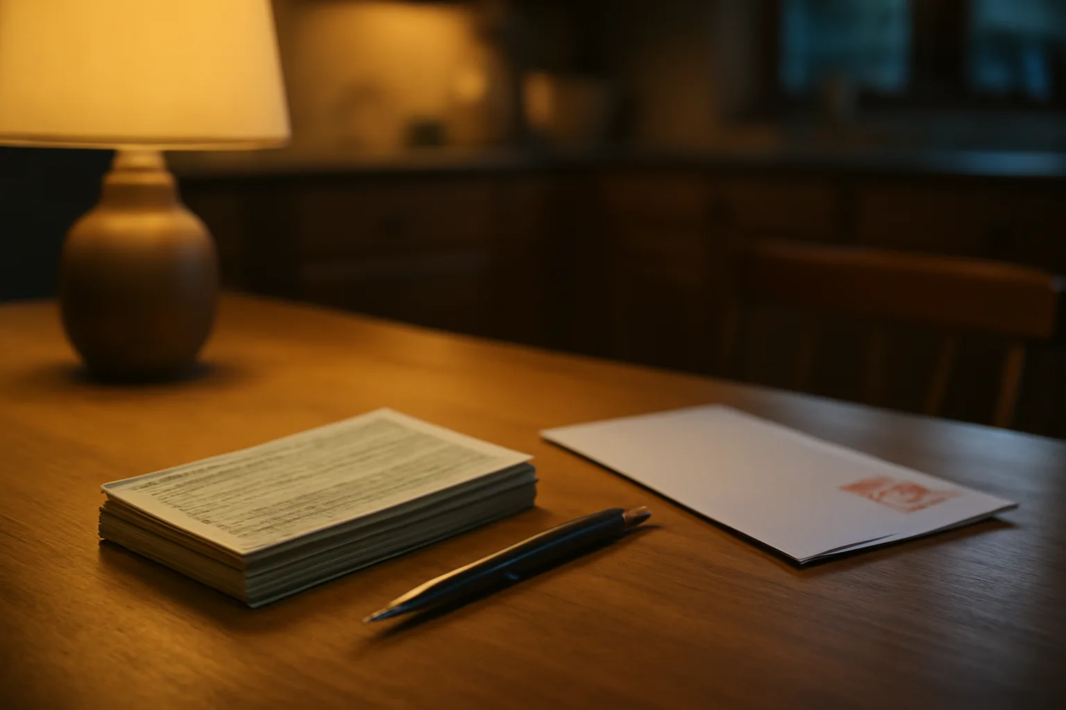 Certified mail receipts and pen on a table for canceling a timeshare contract