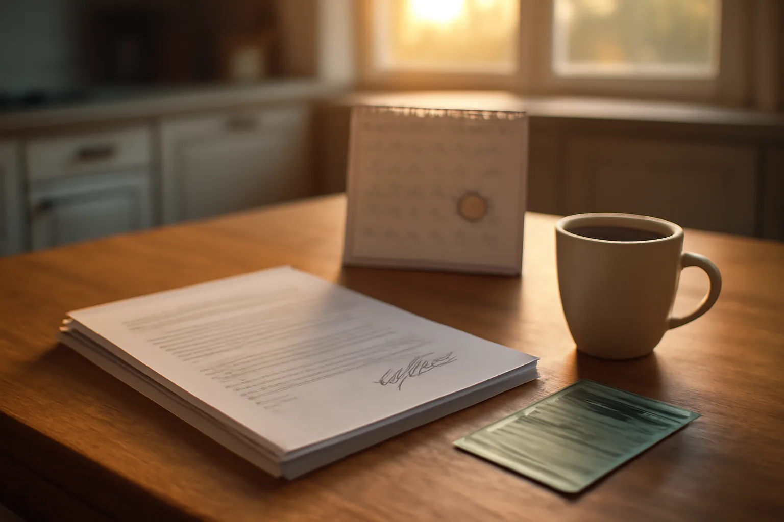 Contract papers and a circled calendar date on a table, illustrating a Wyndham timeshare cancellation deadline
