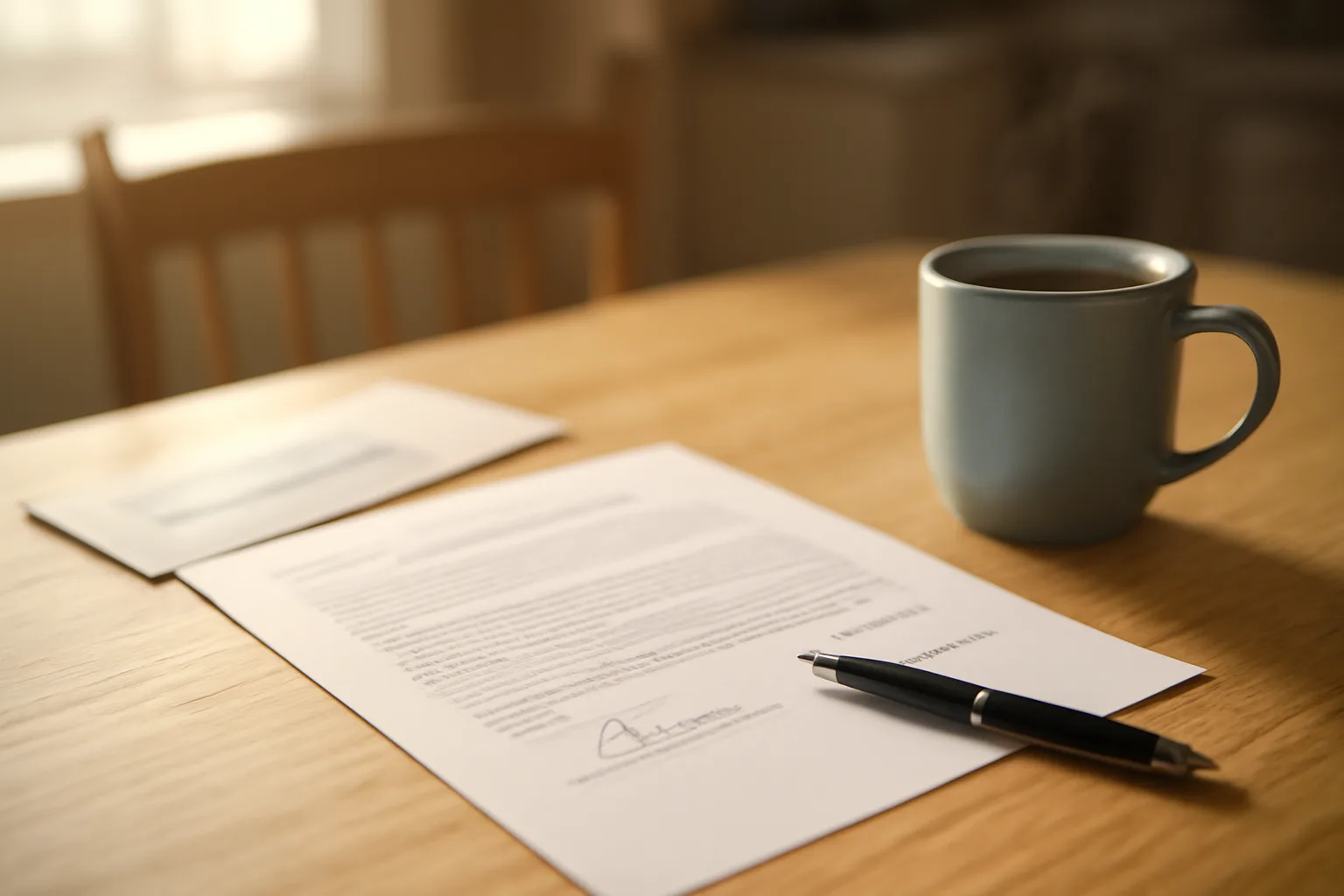 Contract papers and certified mail receipt on a table, representing timeshare cancellation deadline