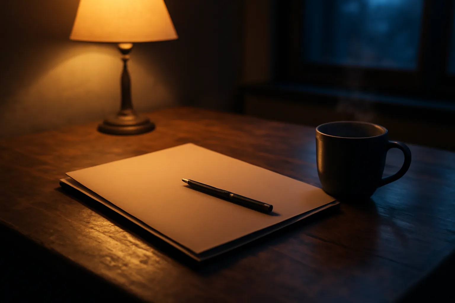 Kitchen table at night with paperwork and coffee, representing the cost to cancel a timeshare
