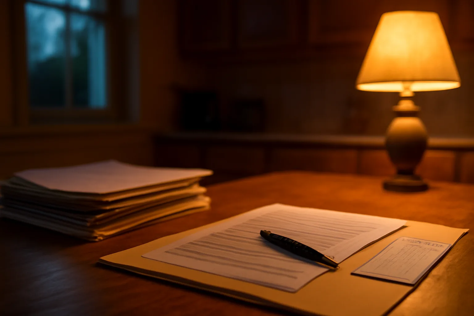 Documents and a pen on a table representing the timeshare cancellation paperwork process