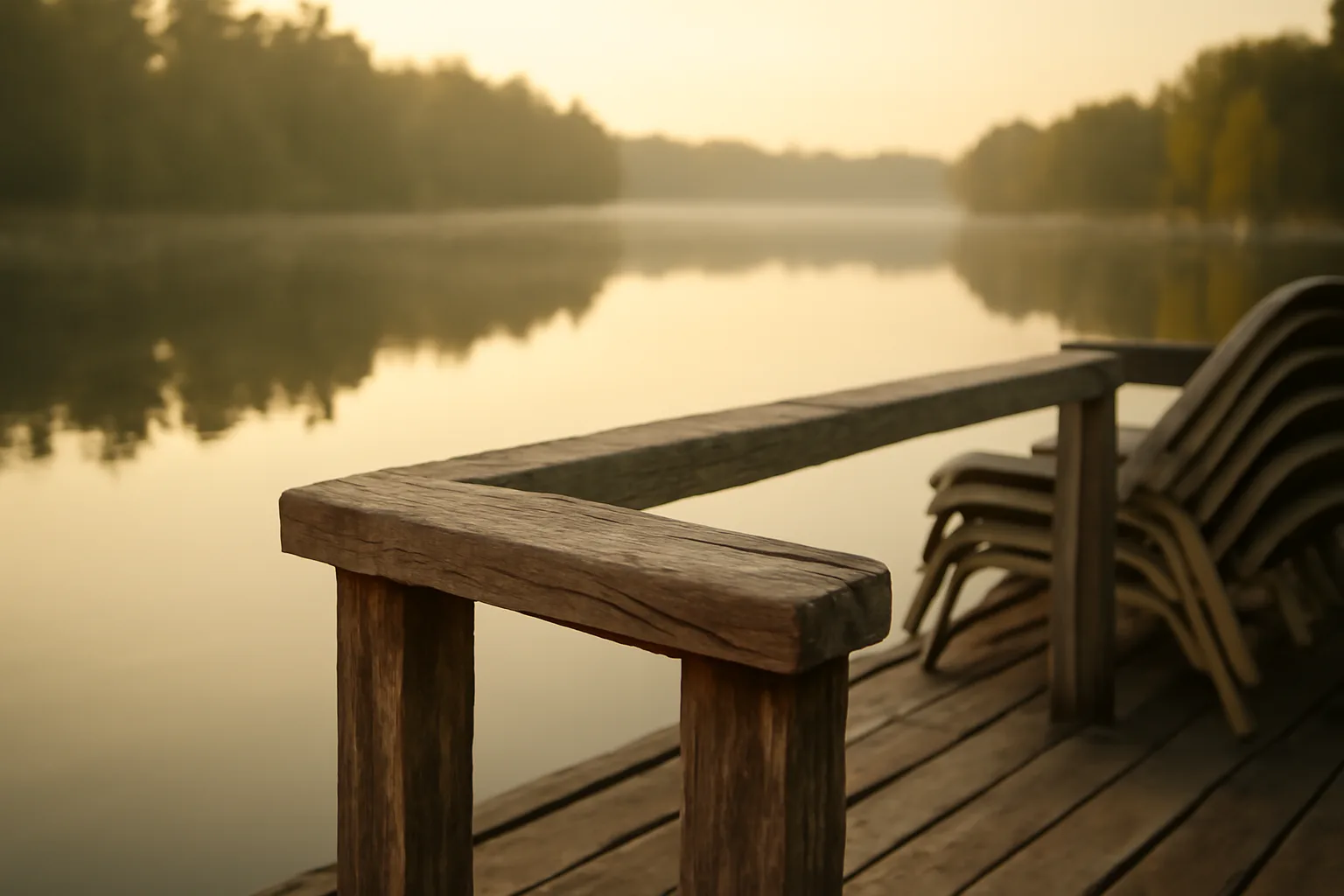 Empty resort dock at dawn suggesting the quiet weight of ending a timeshare contract