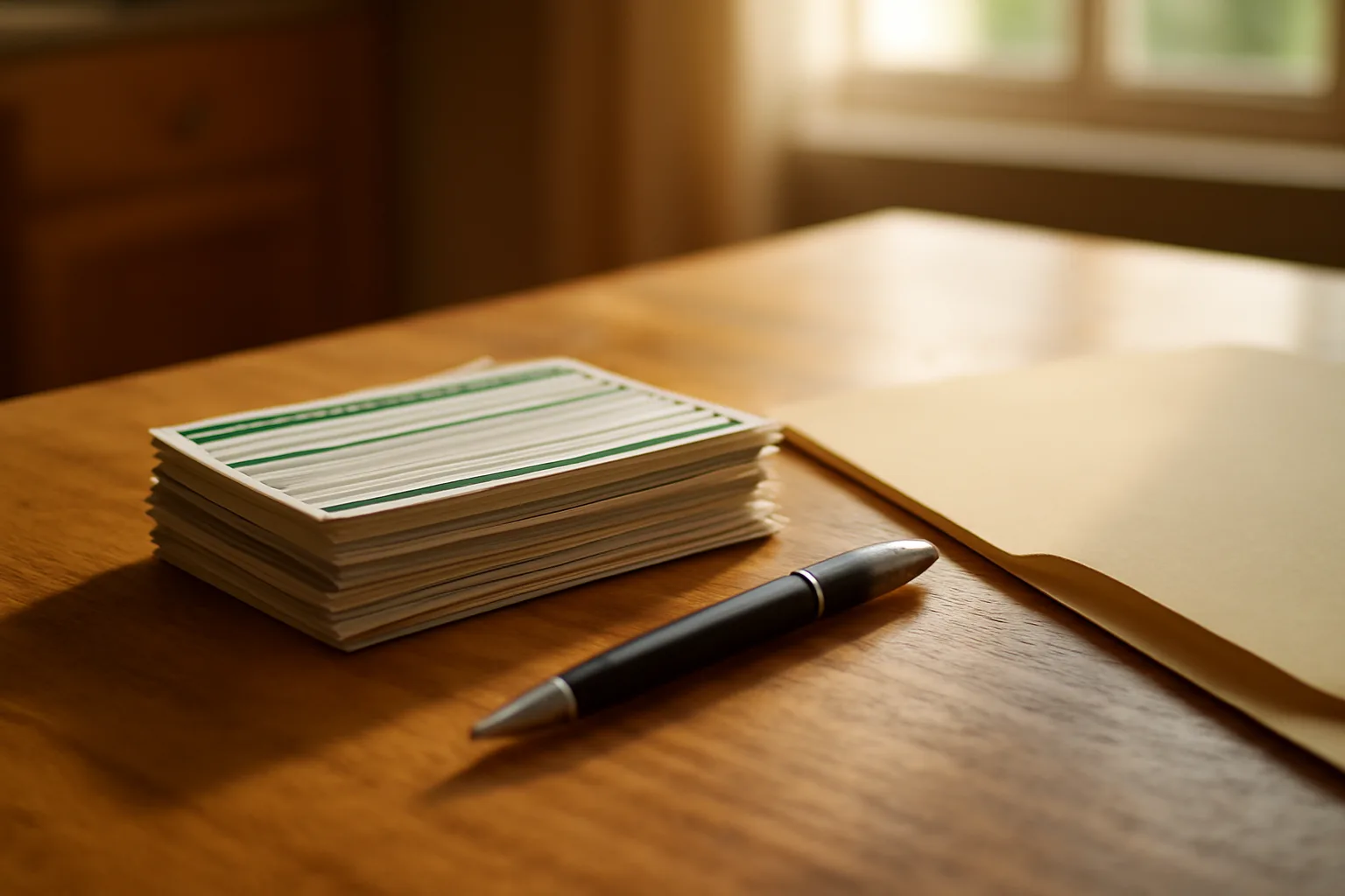 Certified mail receipts and folder on a table representing steps to exit a timeshare