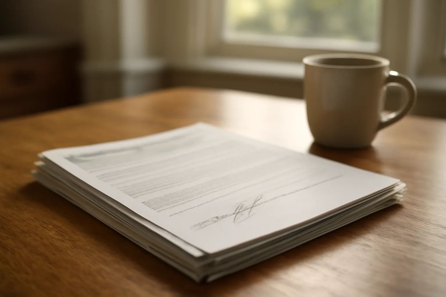 Contract and certified mail receipts on a table representing a timeshare exit process