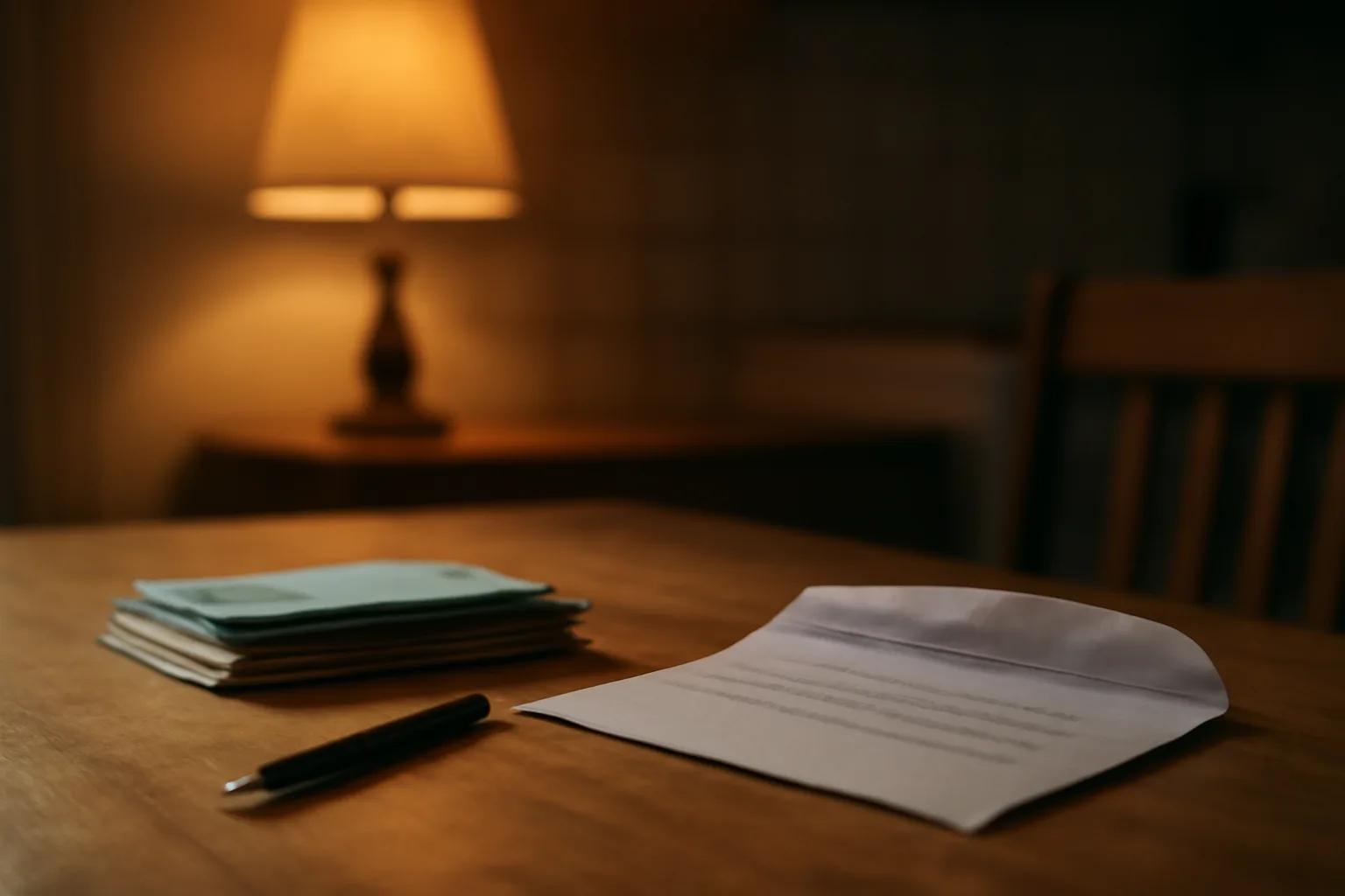 Certified mail receipts and a letter on a kitchen table, representing a self-filed timeshare rescission.