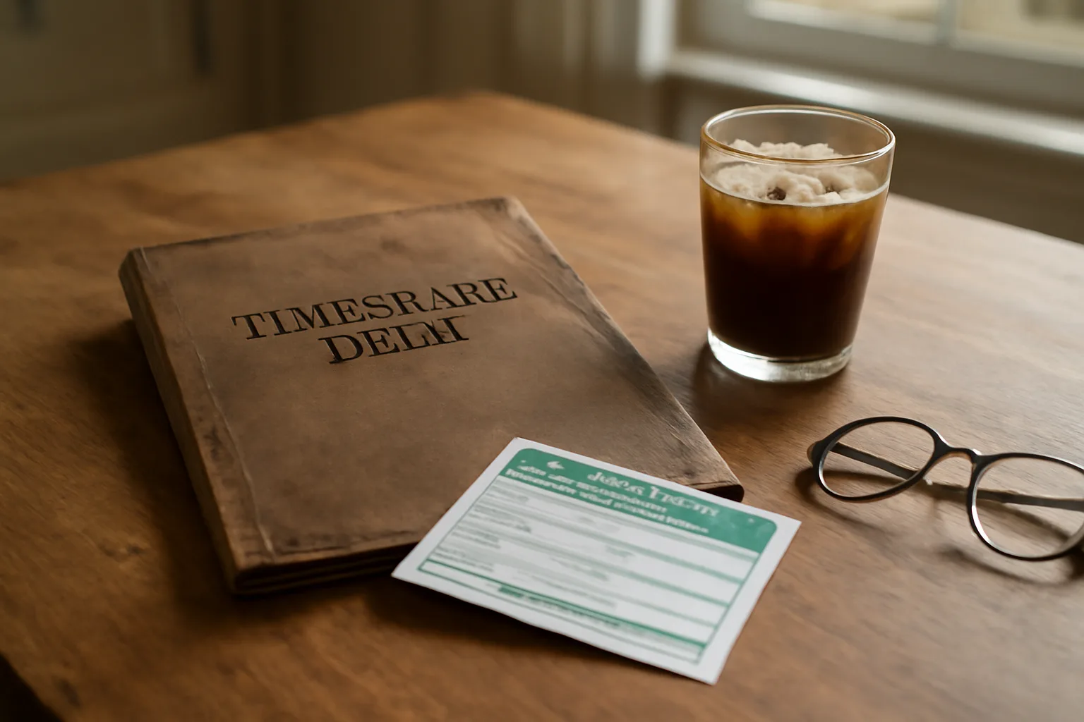 Timeshare paperwork and certified mail receipt on a kitchen table in morning light