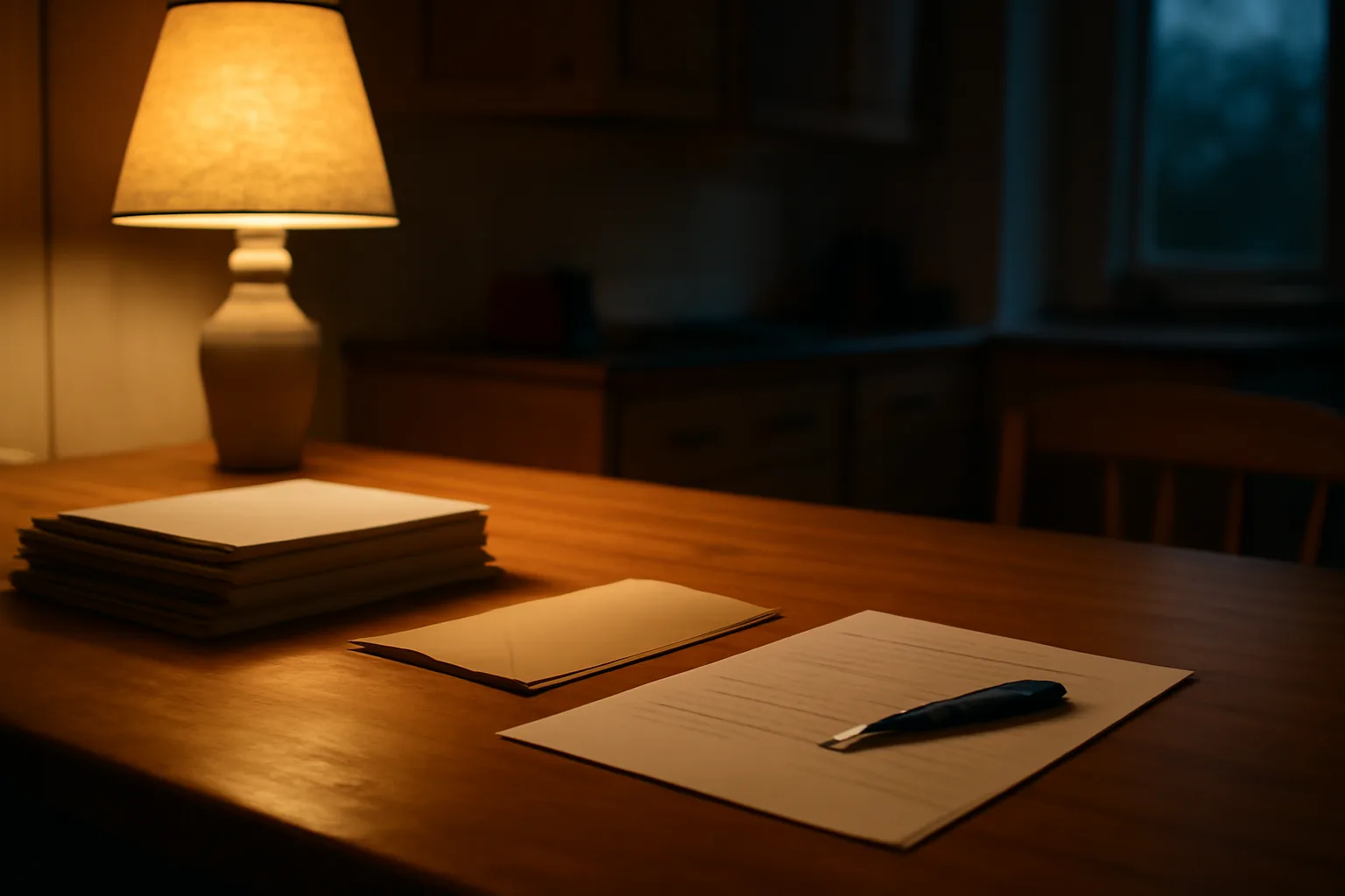 Stack of contract documents and a pen on a table, representing a timeshare cancellation letter