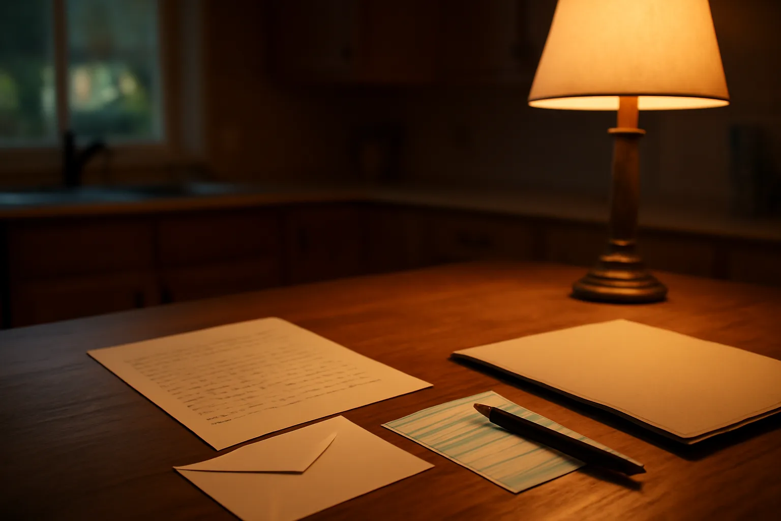 Handwritten rescission letter and certified mail receipt on a kitchen table