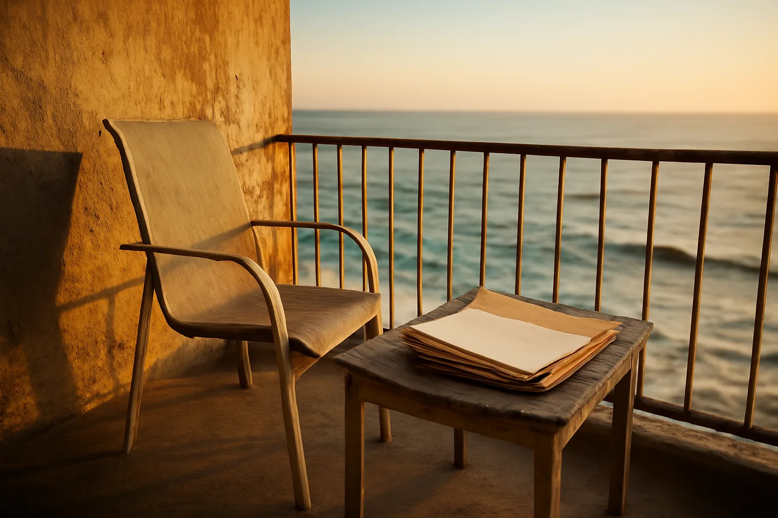 Empty condo balcony at sunset symbolizing a responsible timeshare exit decision