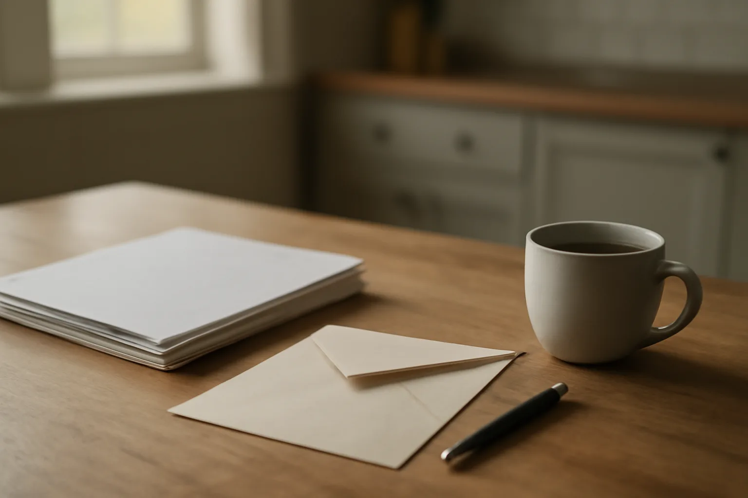 Kitchen table with paperwork and coffee representing sapphire timeshare cancellation review