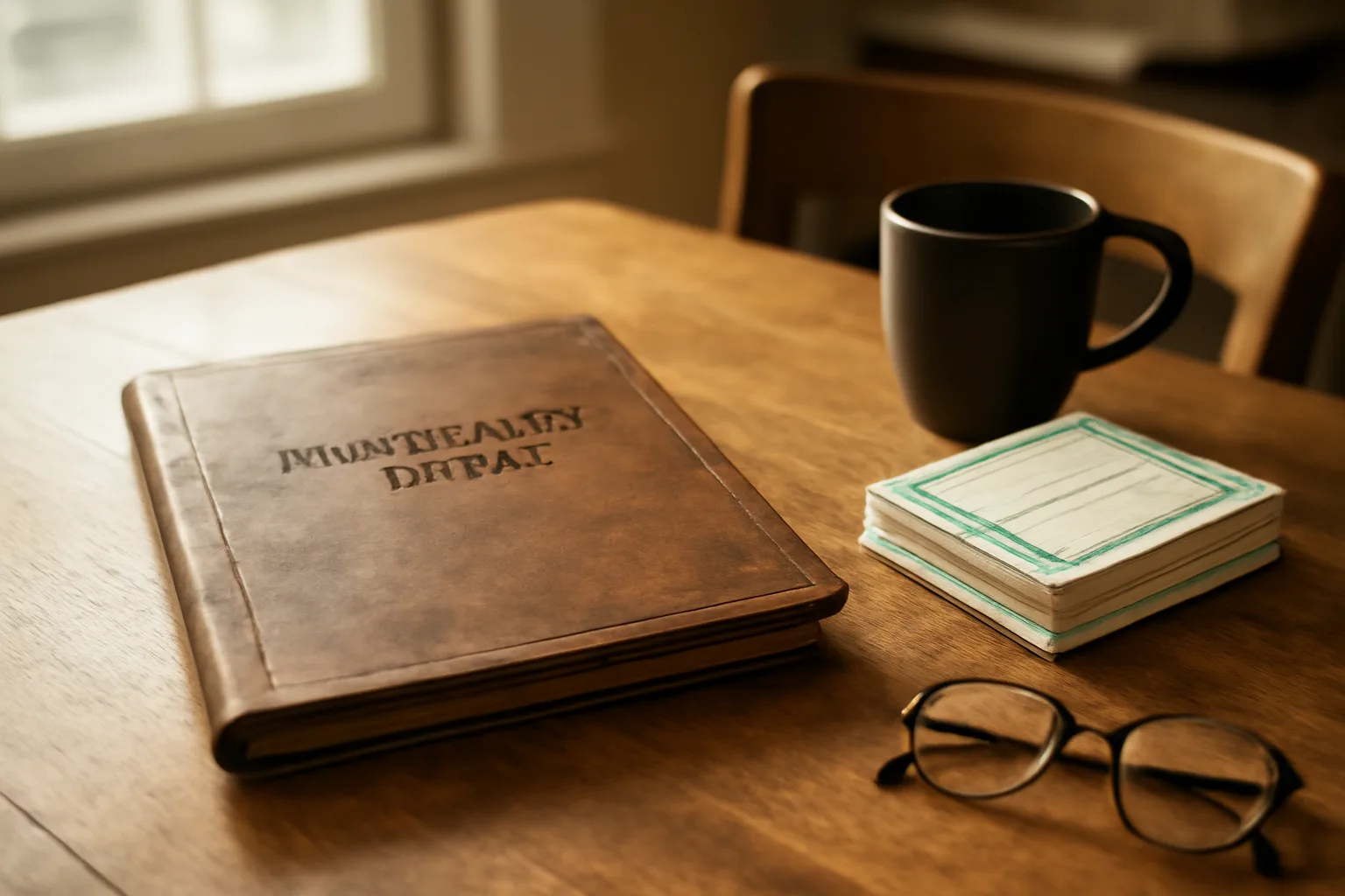 Timeshare paperwork and certified mail receipts on a table during morning light