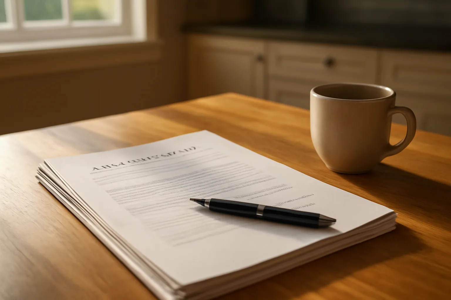 Contract papers and pen on a table representing timeshare exit decision